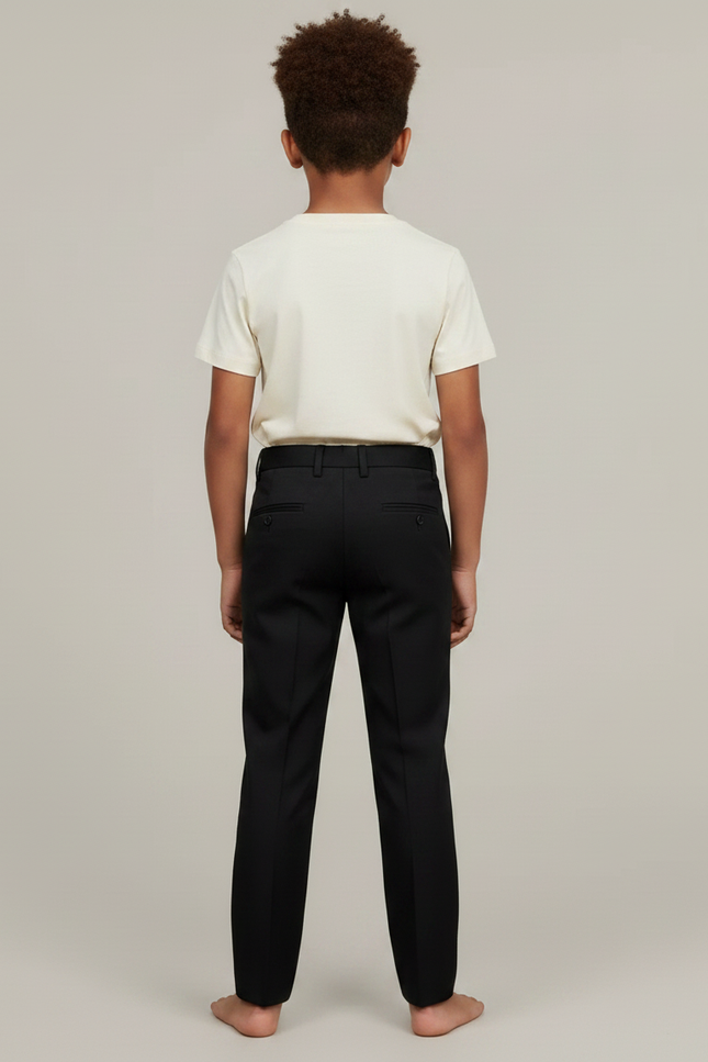 Pantalon Noir Ajusté Élégant Garçon Formel - Polyester - vue 2