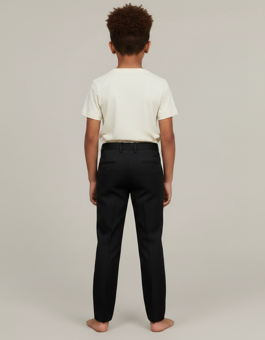 Pantalon Noir Ajusté Élégant Garçon Formel - Polyester - vue 2