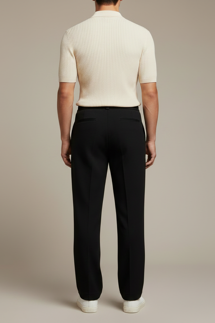 Pantalon Straight Noir - Polyester - vue 2