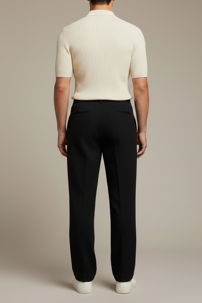 Pantalon Straight Noir - Polyester - vue 2