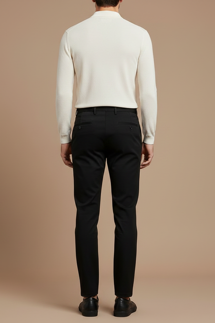Pantalon Noir Slim Habillé Élégant Business Homme - Polyester - vue 2