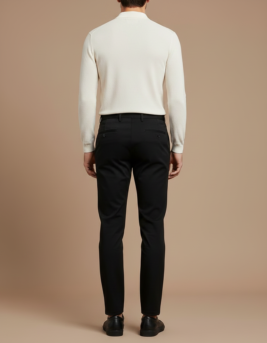 Pantalon Noir Slim Habillé Élégant Business Homme - Polyester - vue 2