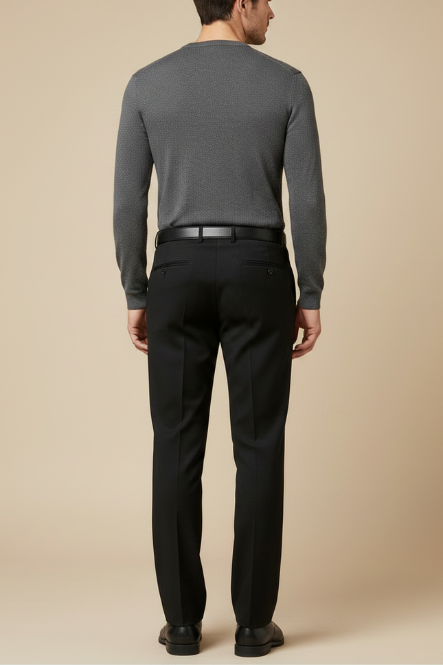 Pantalon Tergal Noir - Polyester - vue 2