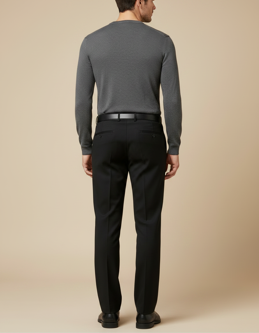 Pantalon Tergal Noir - Polyester - vue 2