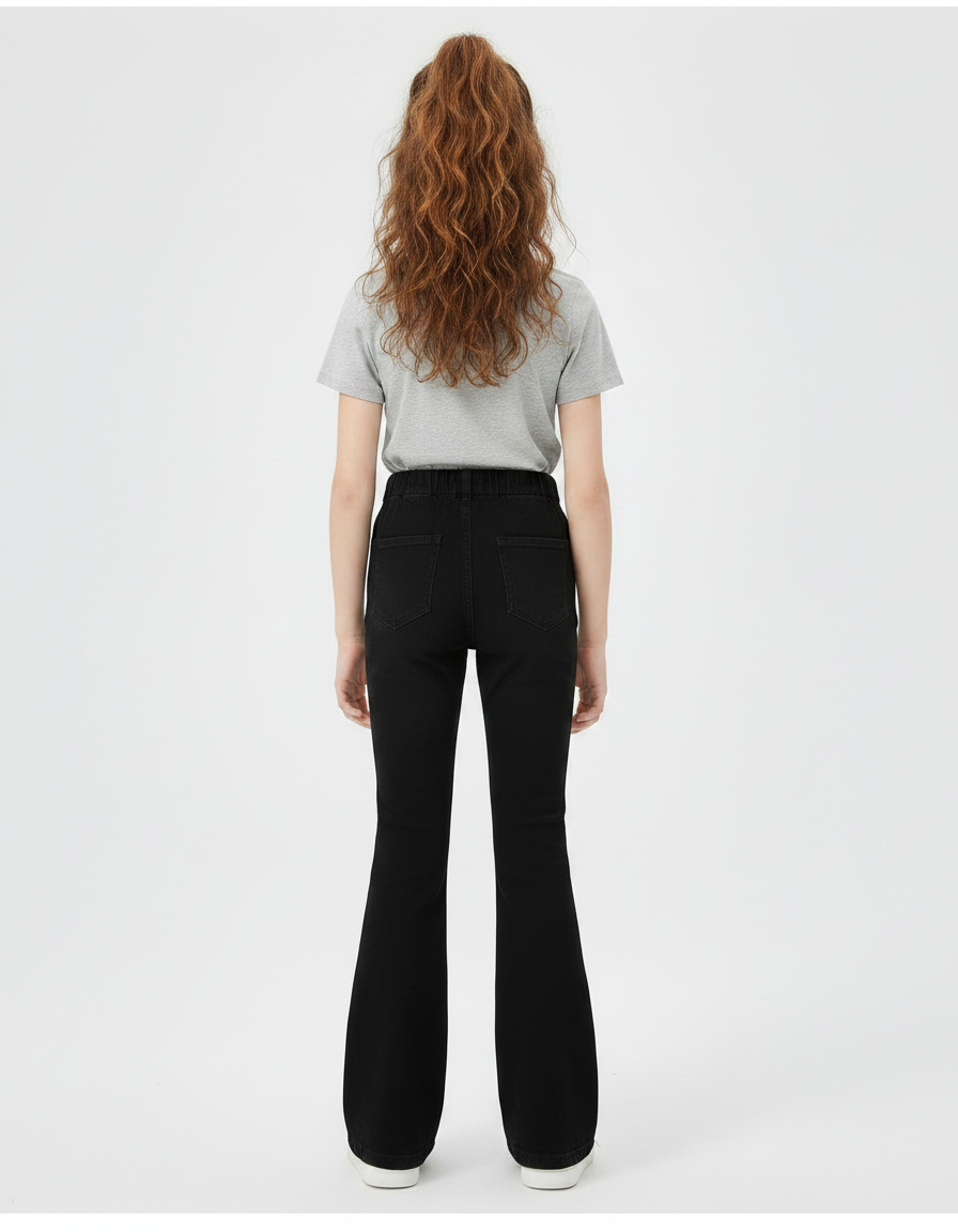 Pantalon Patte D'éléphant Noir Jean - vue 2
