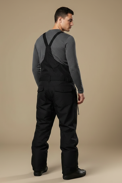 Pantalon Noir Salopette Ski Homme Imperméable Hiver - Polyester - vue 2