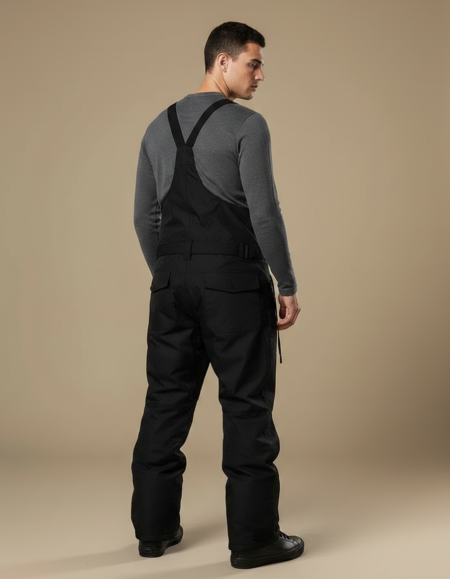 Pantalon Noir Salopette Ski Homme Imperméable Hiver - Polyester - vue 2
