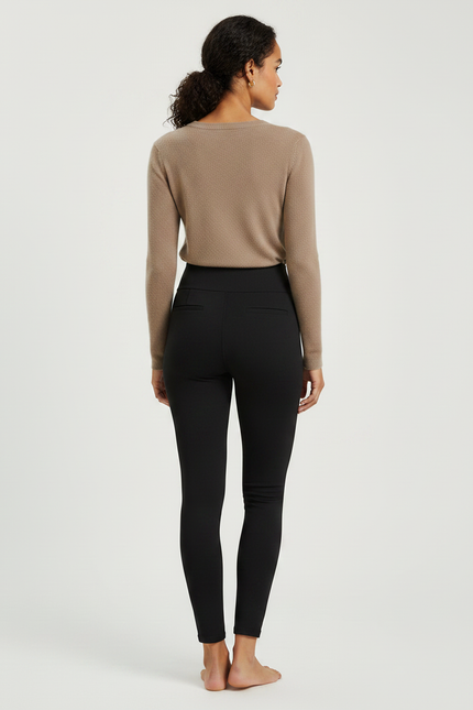 Pantalon Noir Élastique Moulant Confortable Sportif - Polyester - vue 2