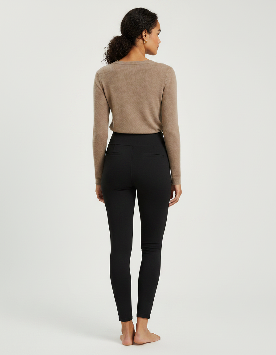 Pantalon Noir Élastique Moulant Confortable Sportif - Polyester - vue 2