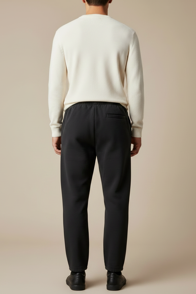 Pantalon Noir Ample Cordon Décontracté Homme - Molleton - vue 2