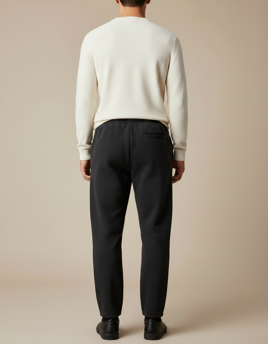 Pantalon Noir Ample Cordon Décontracté Homme - Molleton - vue 2