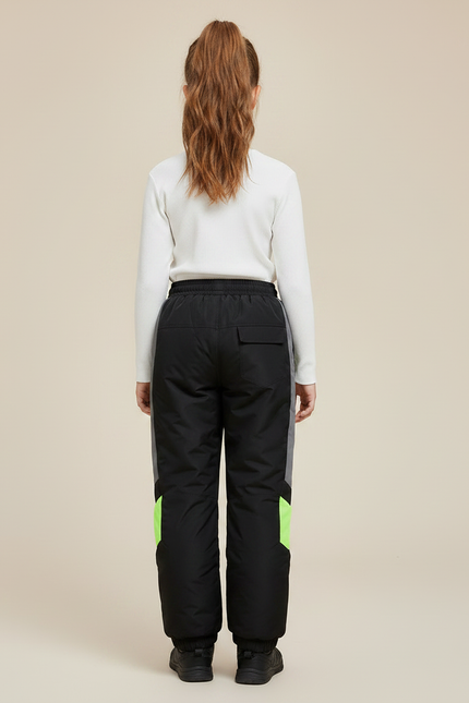 Pantalon Noir Imperméable Enfant Ski Vert - Polyester - vue 2