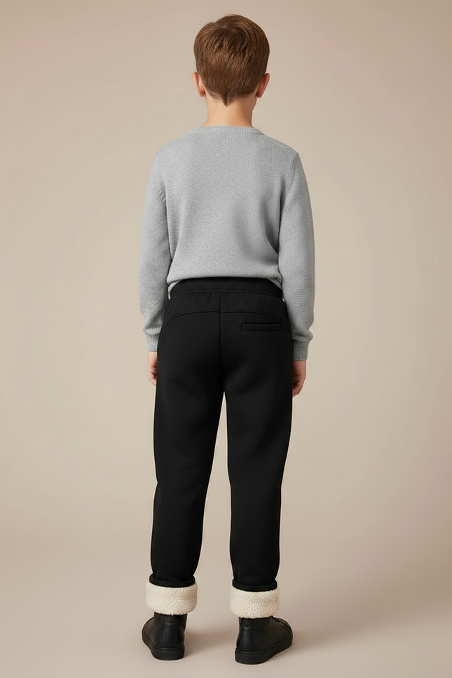 Pantalon Noir Polaire Épais Doublé Hiver Enfant - Molleton - vue 2