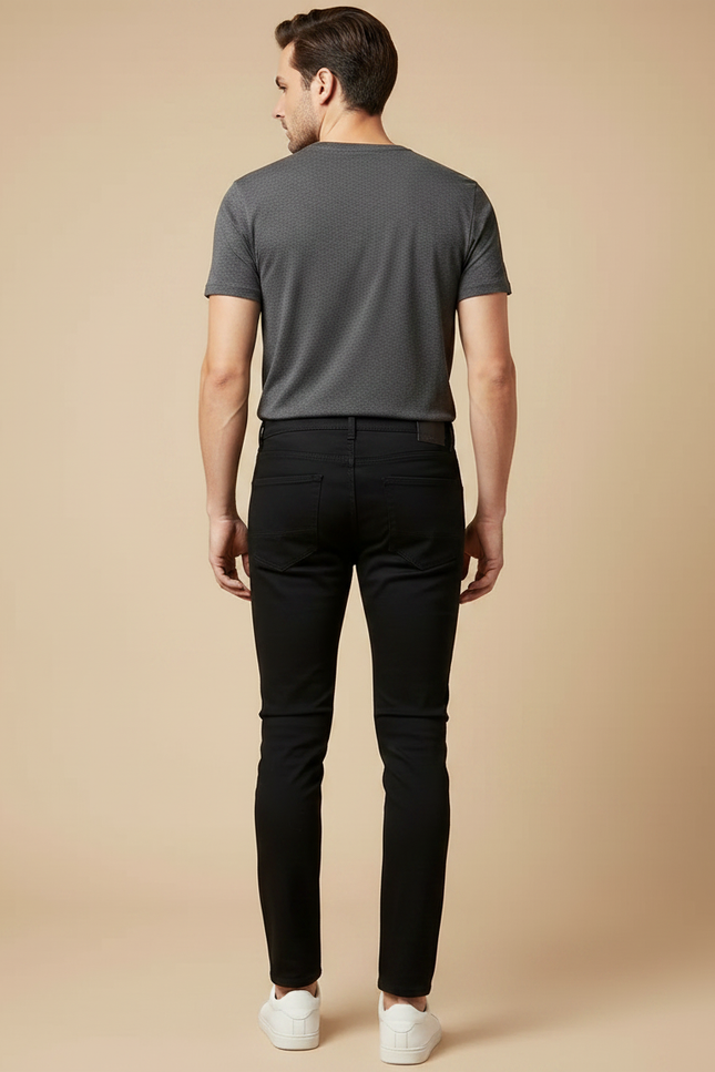 Pantalon Noir Slim Décoré Strass Homme Tendance - Jean - vue 2