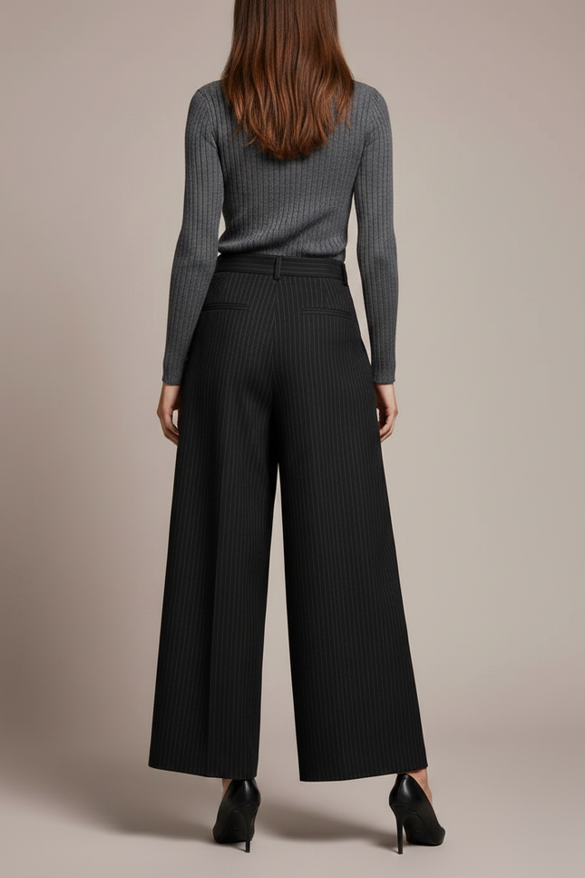 Pantalon Raye Noir - Gabardine - vue 2