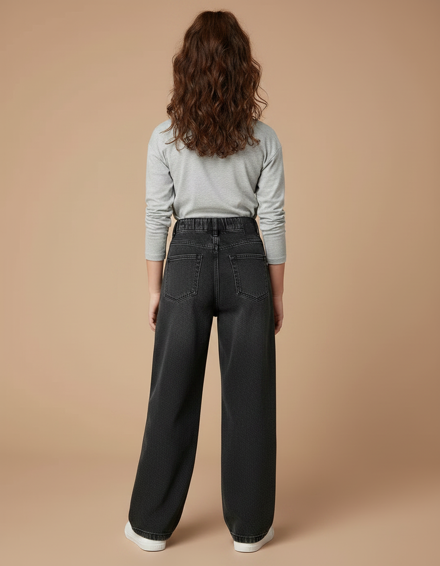 Pantalon Jean Large Noir - vue 2