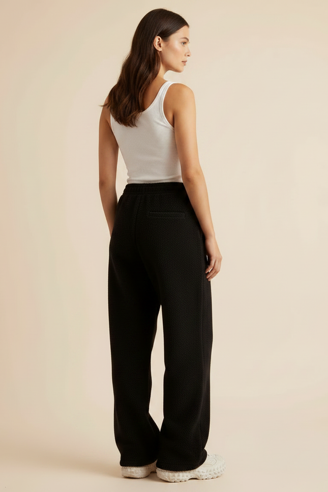 Pantalon Noir Molletonné Chien Hiver Confortable Ample - vue 2