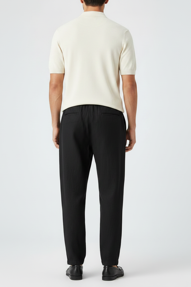 Pantalon Lin Homme Noir - vue 2