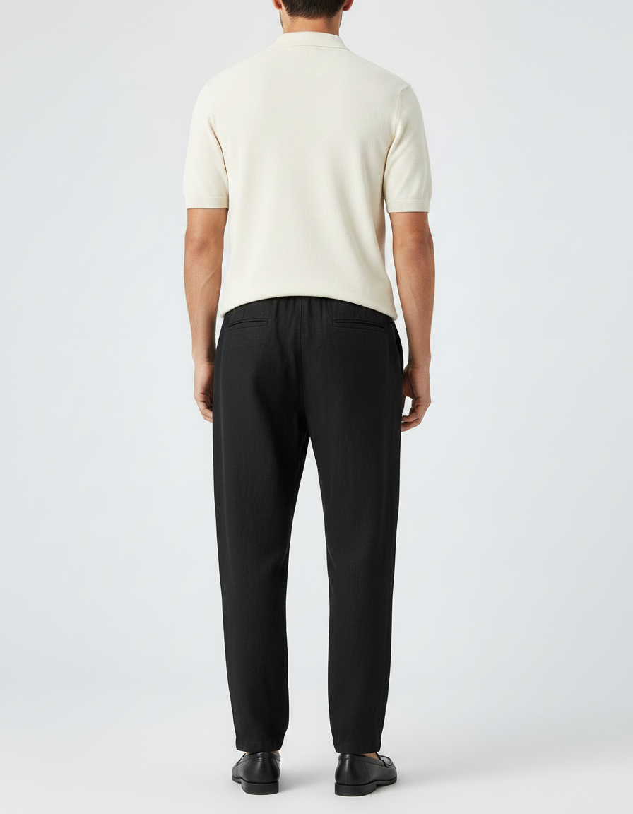 Pantalon Lin Homme Noir - vue 2