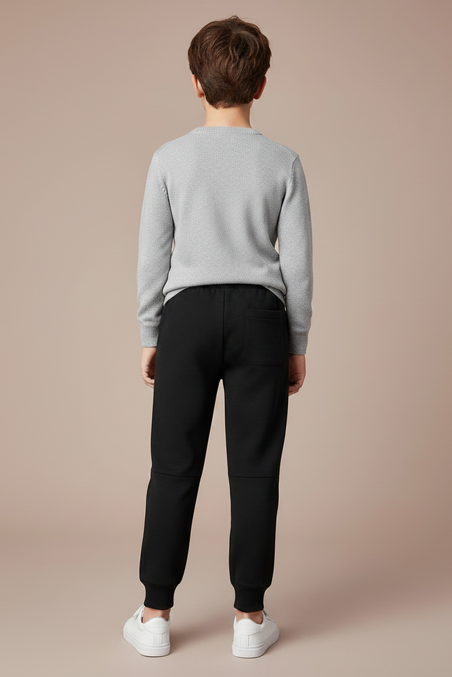 Pantalon Noir Jogging Coton Imprimé Wifi Garçon - Molleton - vue 2