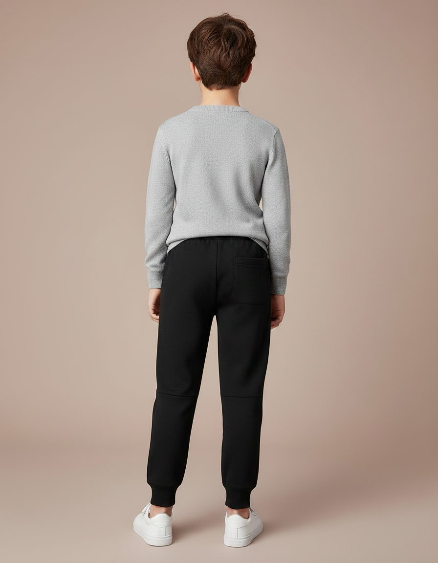 Pantalon Noir Jogging Coton Imprimé Wifi Garçon - Molleton - vue 2