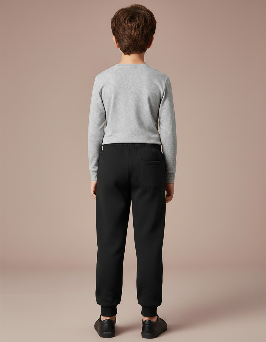 Pantalon Noir Garçon Sport Décontracté Imprimé - Molleton - vue 2