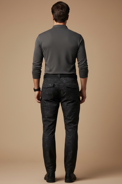 Pantalon Treillis Noir Militaire - Toile - vue 2
