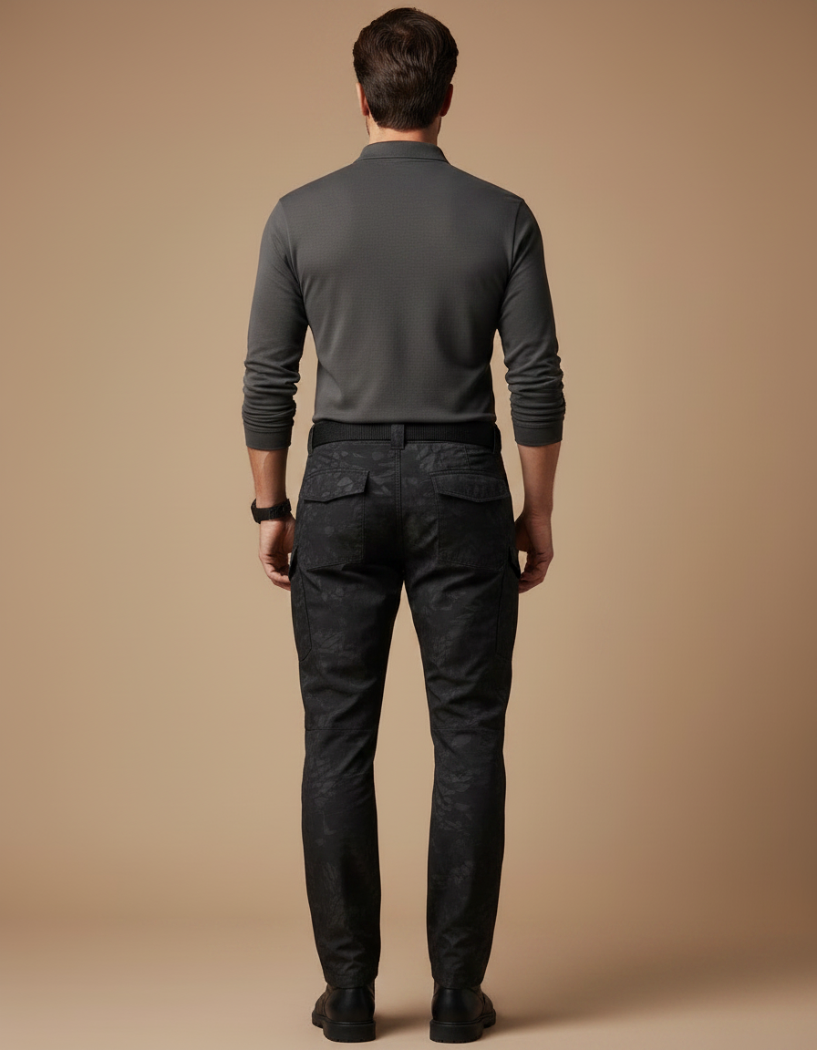 Pantalon Treillis Noir Militaire - Toile - vue 2