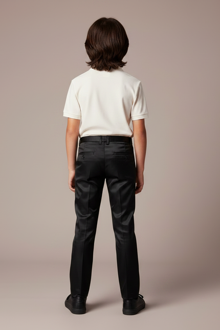 Pantalon En Satin Noir - vue 2