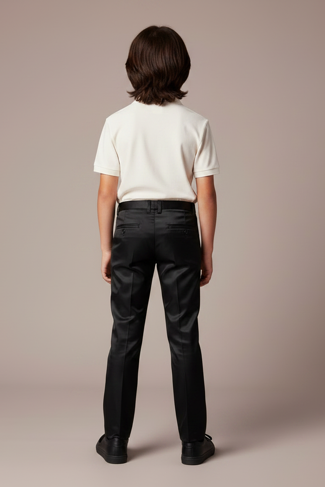Pantalon En Satin Noir - vue 2