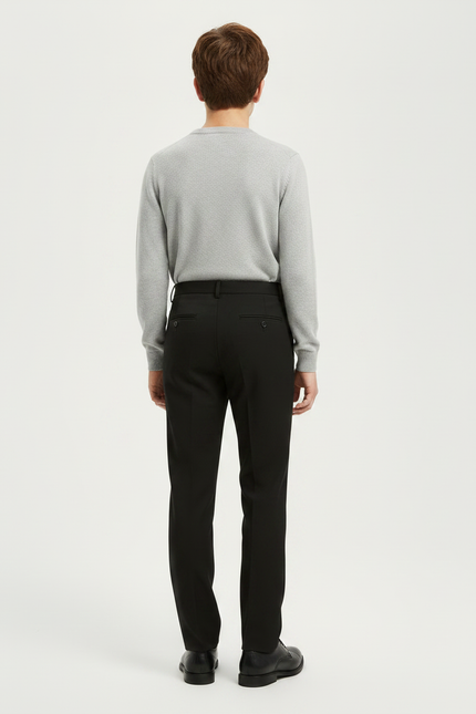 Pantalon Noir Garçon Habillé Élégant Formel Droit - Polyester - vue 2