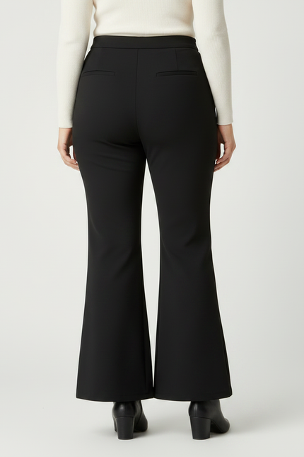 Pantalon Noir Bootcut Femme Grande Taille - Polyester - vue 2