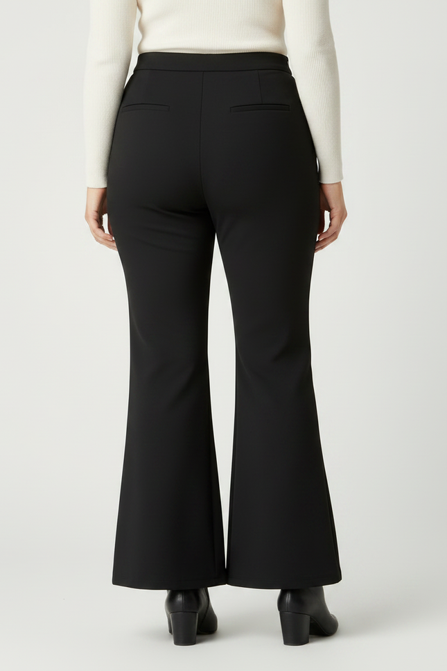 Pantalon Noir Bootcut Femme Grande Taille - Polyester - vue 2