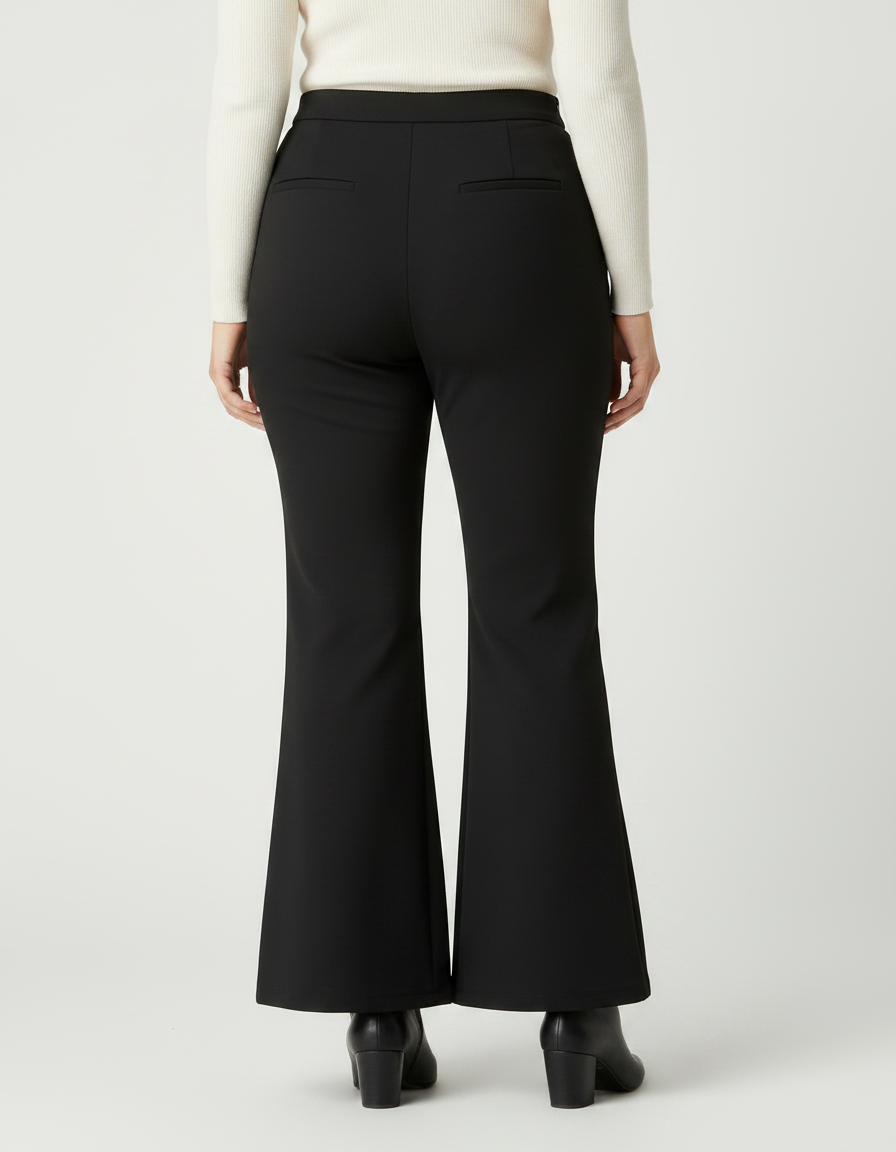 Pantalon Noir Bootcut Femme Grande Taille - Polyester - vue 2