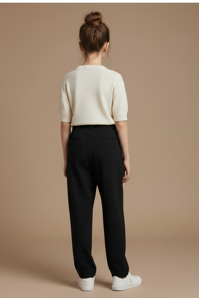 Pantalon Noir Harem Plissé Décontracté Femme - Polyester - vue 2