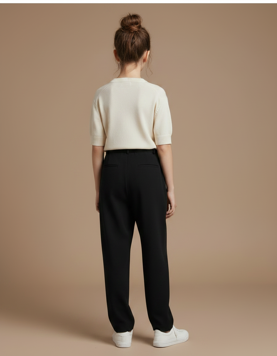 Pantalon Noir Harem Plissé Décontracté Femme - Polyester - vue 2