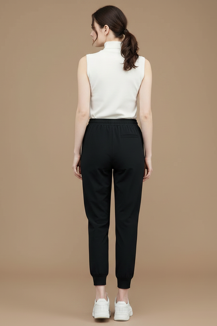 Pantalon Noir Fluide Confortable Sport Jogging Femme - Polyester - vue 2