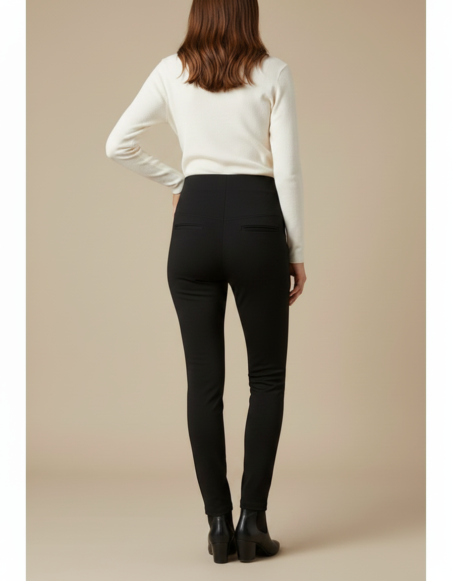 Pantalon Noir Ajusté Confortable Grossesse Femme - Polyester - vue 2