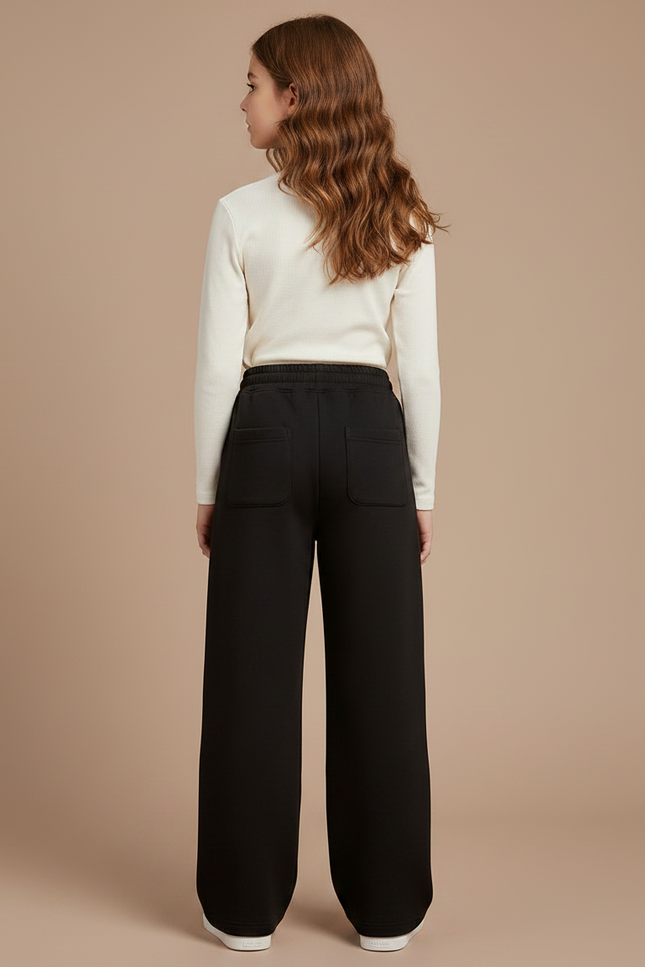 Pantalon Noir Ample Coton Enfant Sport - Molleton - vue 2