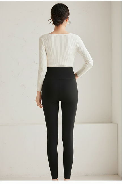 Pantalon Noir Maternité Ajusté Confortable Grossesse - Maille - vue 2