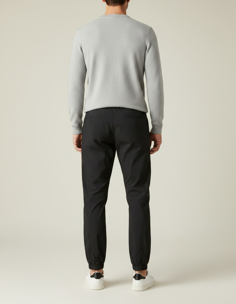 Pantalon Noir Homme Sportif Fuselé Décontracté Jogging - Polyester - vue 2