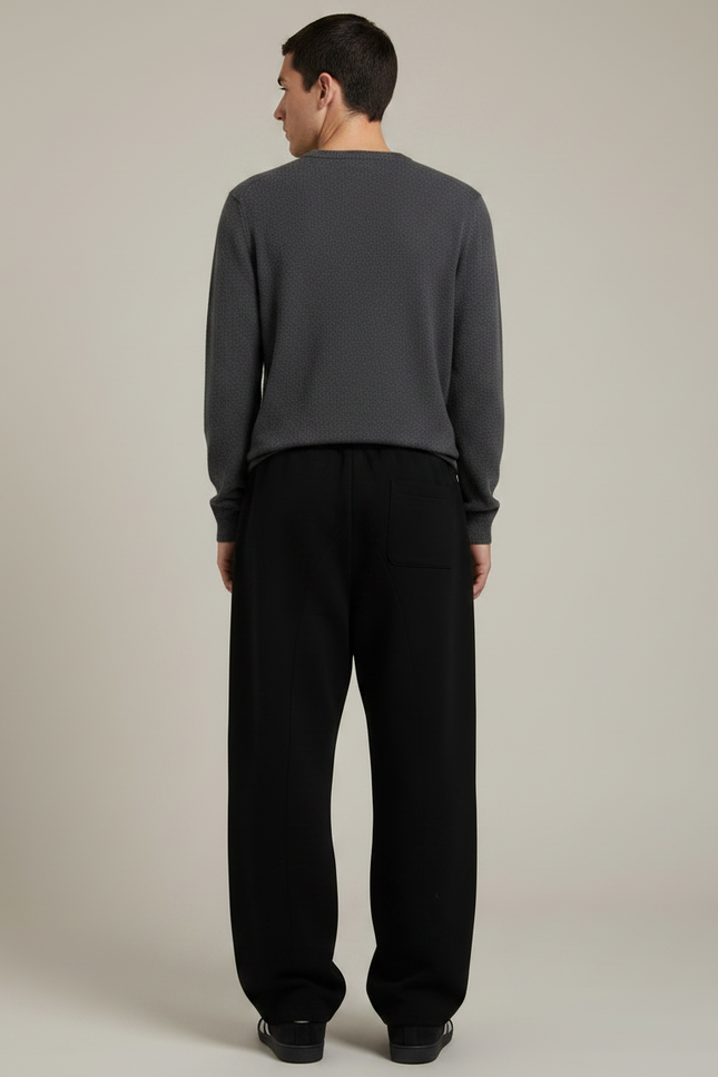 Pantalon Noir Ample Décontracté Cordon Sportswear Homme - Molleton - vue 2