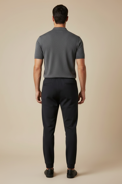 Pantalon Noir Jogger Homme Casual Uni Confortable - Polyester - vue 2