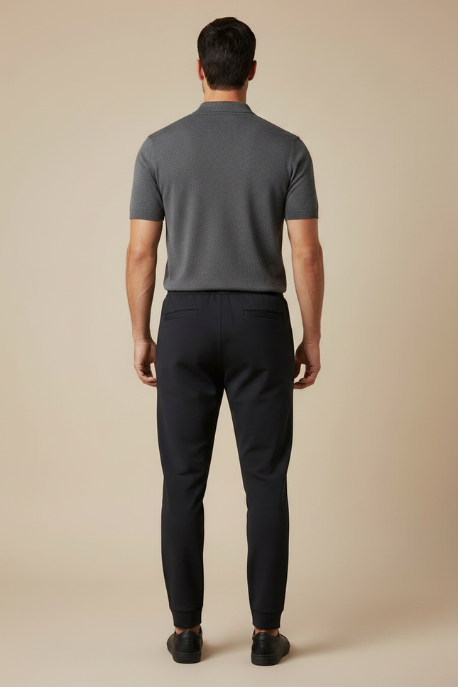 Pantalon Noir Jogger Homme Casual Uni Confortable - Polyester - vue 2