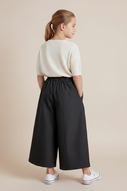 Pantalon Corsaire Noir - Gabardine - vue 2