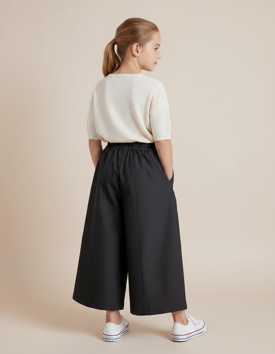 Pantalon Corsaire Noir - Gabardine - vue 2