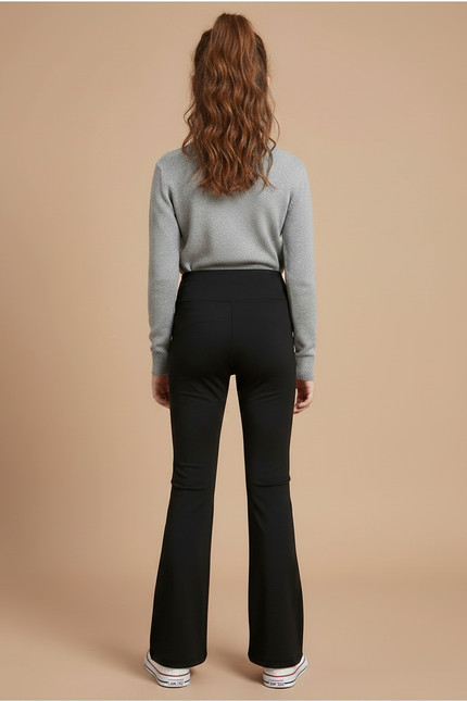 Pantalon Patte D Éléphant Noir - Maille - vue 2