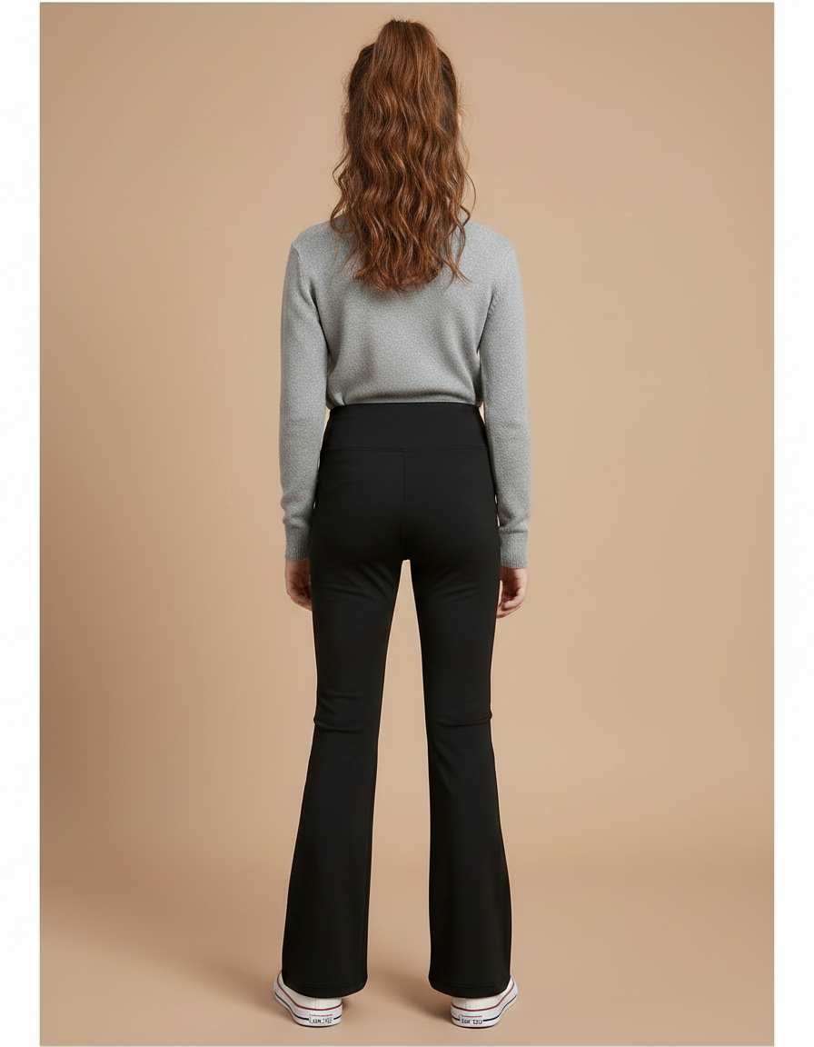 Pantalon Patte D Éléphant Noir - Maille - vue 2
