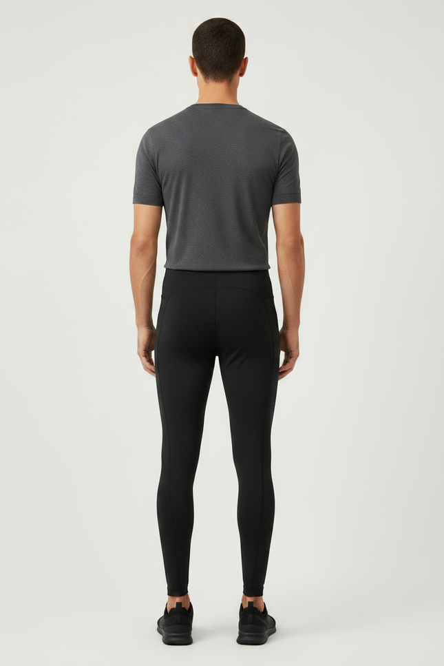 Pantalon Noir Moulant Sportif Homme Yoga Fitness - Polyester - vue 2