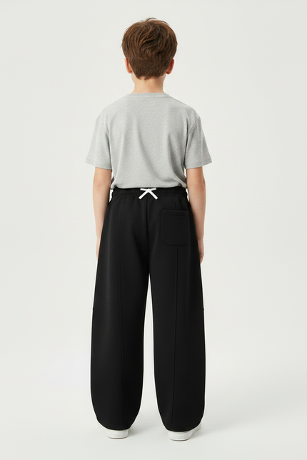 Pantalon Coupe Droite Noir - Molleton - vue 2